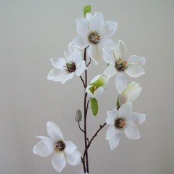 Luxury Artificial Magnolias on Branch Cream 82cm - M051 K1