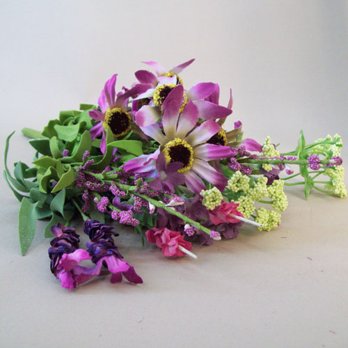 Artificial Meadow Flower Bouquet Magenta Pink 53cm - MF262 BX1 Artificial Meadow Flower Bouquet Magenta Pink 53cm - MF262 BX1