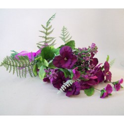 Artificial Pansies Bouquet Magenta and Purple Flowers - MF400-860BQ BX13