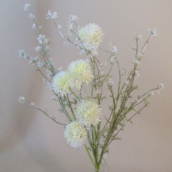 English Meadow Artificial Flowers Cream Cornflowers 47cm - M067 EE3