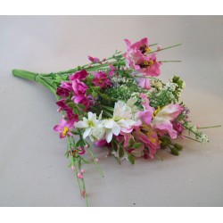 Artificial Meadow Flower Bouquet Magenta Pink Large - MF808B BX18