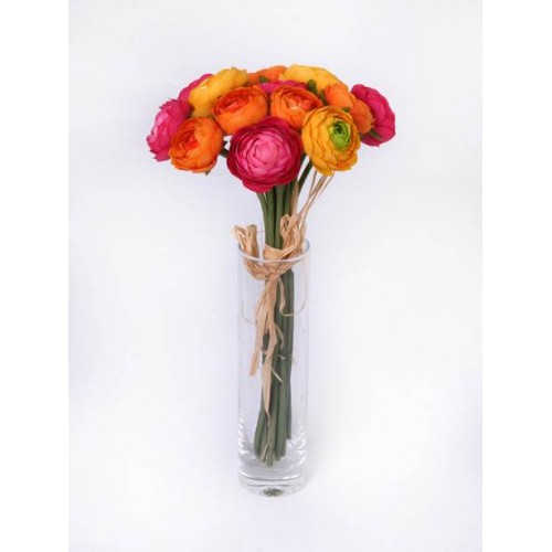 Mini Silk Ranunculus Posy Brights 25cm - R080 