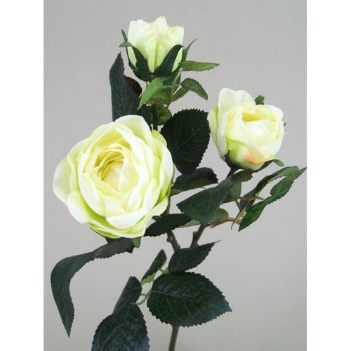 Artificial Old Roses Spray Green Short Stem 41cm - R155 P4