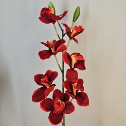 Artificial Cymbidium Orchid Red 81cm - O077