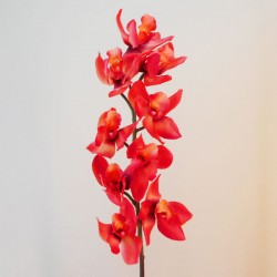 Real Touch Artificial Cymbidium Orchid Coral 85cm - O135 J4
