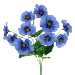 Artificial Pansies Plants Blue 34cm - P149 N1