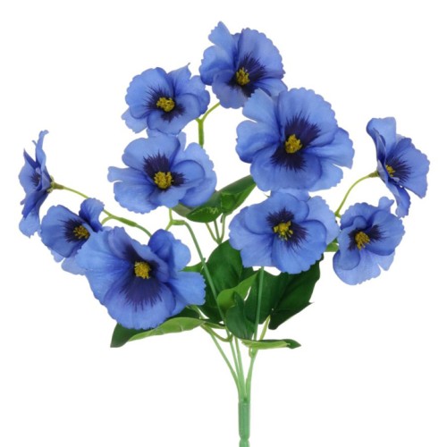 Artificial Pansies Plants Blue 34cm - P149 M3