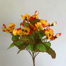 Artificial Pansies Plants Orange 25cm - P186 J3