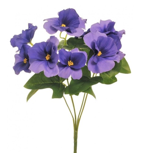 Artificial Pansies Plants Purple 34cm - P161
