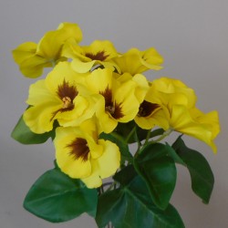 Artificial Pansies Plants Yellow 34cm - P075 K2