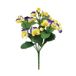 Artificial Pansies Plant Purple and Yellow 27cm - P033