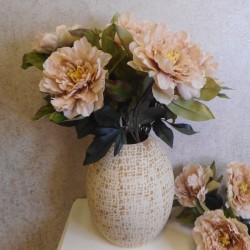 Artificial Peony Flowers Coffee Latte 77cm - P223 M4