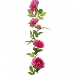 Artificial Peony Flowers Garland Dark Pink 180cm - P196 