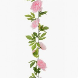 Artificial Peony Flowers Garland Pale Pink 180cm - P197