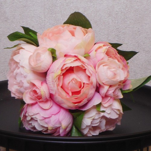 Artificial Peony Flowers Hand Tied Posy Pink 30cm - P135 M4