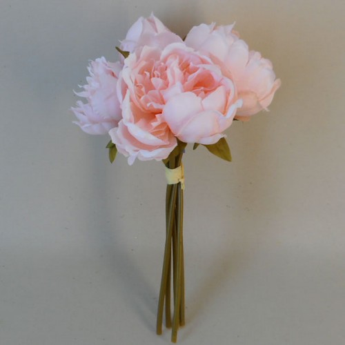 Artificial Peony Posy Coral Pink 28cm - P007 K3