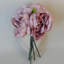 Artificial Peony Posy Mauve Pink 28cm - P231 J2