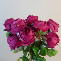 Bunch of Artificial Peony Roses Hot Pink 50cm - P014 LL3
