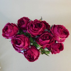 Bunch of Artificial Peony Roses Hot Pink 50cm - P014 LL3
