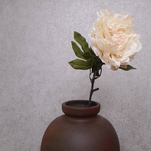 Artificial Peony Flowers Cream 64cm - P227 K2