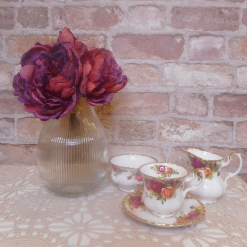 Antique Peony Posy Burgundy 28cm | Faux Dried Flowers - P090 GG1 Antique Peony Posy Burgundy 28cm | Faux Dried Flowers - P090 GG1