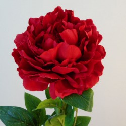 Large Artificial Peony Flowers Red 70cm - P270 P4