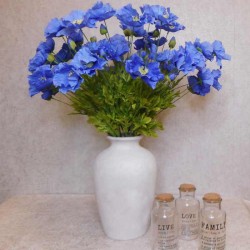 Silk Himalayan Poppies Blue 70cm - P127 J2