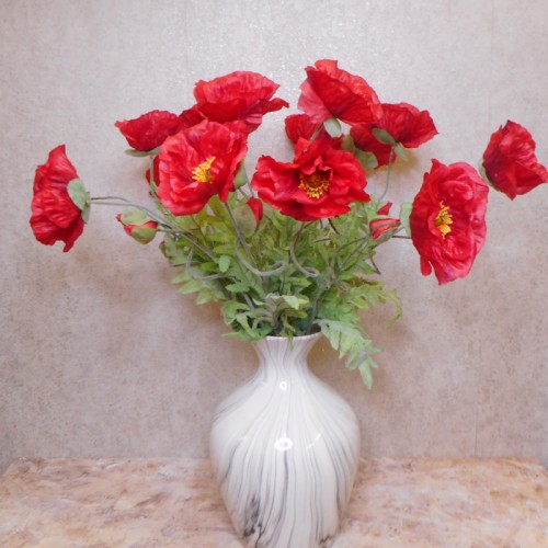 Artificial Icelandic Poppy Red 70cm - P141 