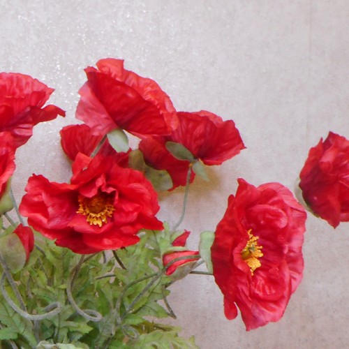 Artificial Icelandic Poppy Red 70cm - P141 