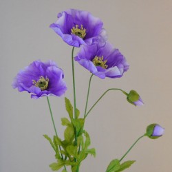 Silk Poppies Lilac Purple 70cm - P128 J4