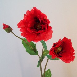 Luxury Artificial Oriental Poppies Red 86cm - P147 M4