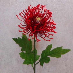 Artificial Leucospermum Protea Red 70cm - L122 AA1