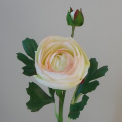 Artificial Ranunculus Flowers Cream Pink 38cm - R195