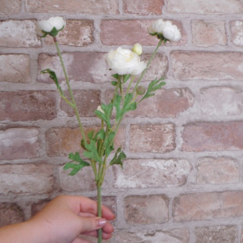 Carnival Ranunculus Cream Artificial Flowers 65cm - R564 P4