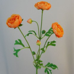 Carnival Ranunculus Orange Artificial Flowers 65cm - R264 S2