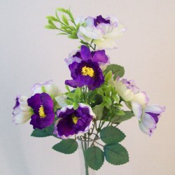 Fleur Artificial Ranunculus Bush Purple 32cm - R837  