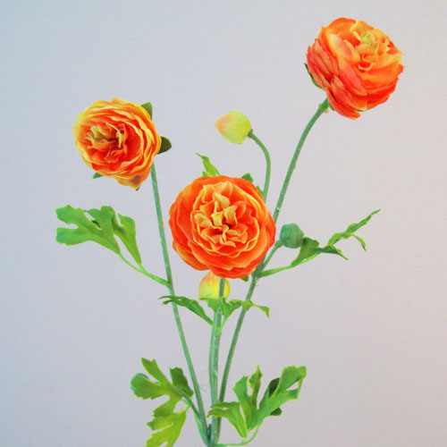 Silk Ranunculus Flowers Orange 65cm - R661 M4