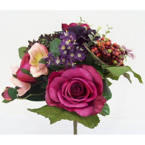 Rose and Poppy Bunch Wine 30cm - R018 JJ4