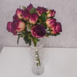 Antique Roses Posy Burgundy | Faux Dried Flowers 36cm - R390 FF4