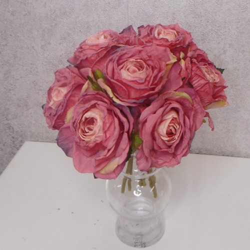 Antique Roses Posy Dusky Pink | Faux Dried Flowers 28cm - R519 LL4