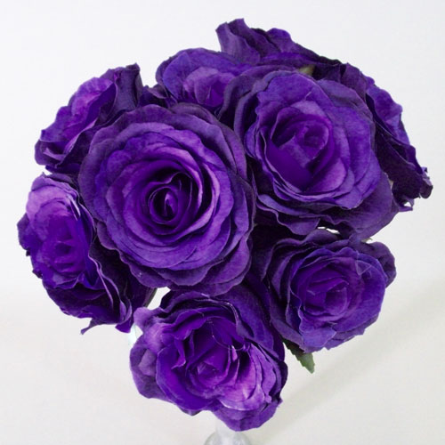 Antique Roses Bouquet Purple 40cm - R237 N1