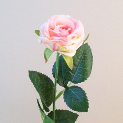 Artificial Button Roses Stem Pink Peach 40cm - R685 O3