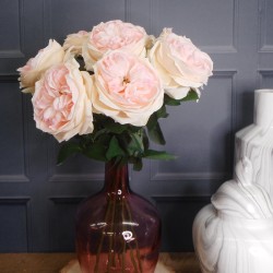 Artificial Cabbage Rose Pale Pink 60cm - R761 O2