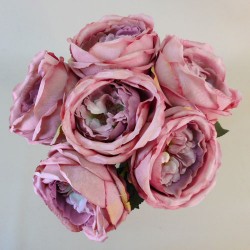 Artificial Cabbage Rose Posy Dusky Pink 32cm - R767 M4