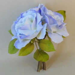 Artificial English Roses Bundle Hyacinth Blue 24cm - R378 U4