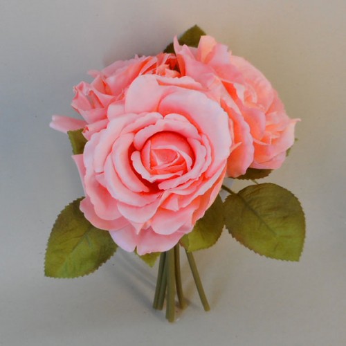 Artificial English Roses Bundle Mid Coral 24cm - R085 EE2 Artificial English Roses Bundle Mid Coral 24cm - R085 EE2
