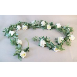 Eternity Roses and Leaves Garland Cream 183cm - R544 M3