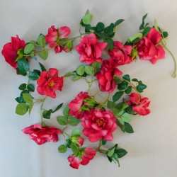 Artificial Flowers Garden Roses Garland Red 180cm - R894 O1