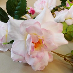 Artificial Flowers Garden Roses Garland Blush Pink 180cm - R891 N1