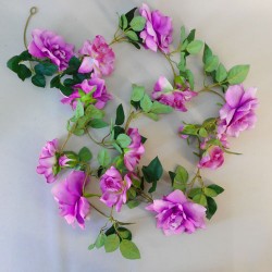 Artificial Flowers Garden Roses Garland Purple 180cm - R893 O1